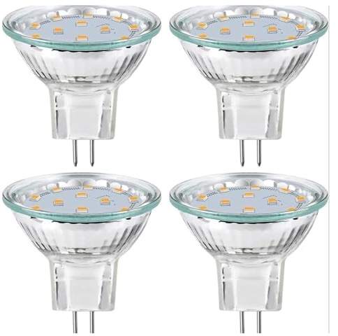 eufeifeiegds 4-Piece 2W MR11 GU4.0 LED Light Bulbs 12V 24V 36V G4 GZ4 Bi-Pin Base Spotlight Lamp 20W(Natural White 4000K)