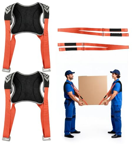 2 Stück Tragegurte Umzug, Polyester Tragegurt, Tragegurte Umzug 2 Personen mit Schwamm-Weste, Mehrzweck Möbeltragegurte, Hebegurt Umzugshelfer für Möbel und Geräte