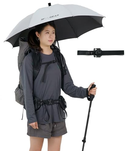 windhike 3F UL GEAR Ultralight Hiking Umbrella with Backpack Fixing Clip - 5.36oz / 152g for Travel, 37 inch Backpacking Hands Free Umbrella, Sun and Rain Protection for Trekking, Fishing, Walking
