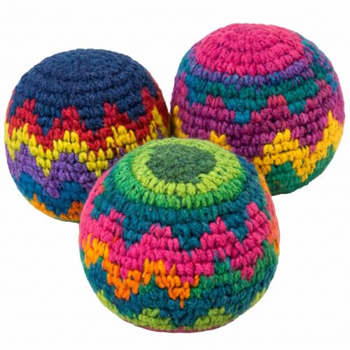 ZPSCXQ Juggling Balls For Adults, Juggling Balls For Children, Hacky Sack Ball Set Of 3, Hand-Knitted Footbag For Skill Development, Indoor And Outdoor Activities, 6 Cm Diameter