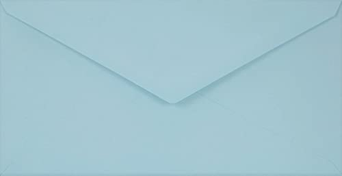 Netuno 100 Briefumschläge Hell-Blau DIN lang 110 x 220 mm 115g Sirio Color Celeste elegante Umschläge lang farbig für Hochzeits-Karten Geburtstags-Karten Taufe Weihnachten Einladungsumschläge DL
