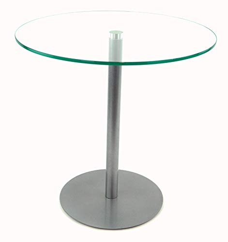 freeroom24 Beistelltisch, Tisch, Couchtisch Ella in Silber Brillant, Ø50cm, Verschiedene Höhen (Ø50cm, Verschiedene Höhen, 70)