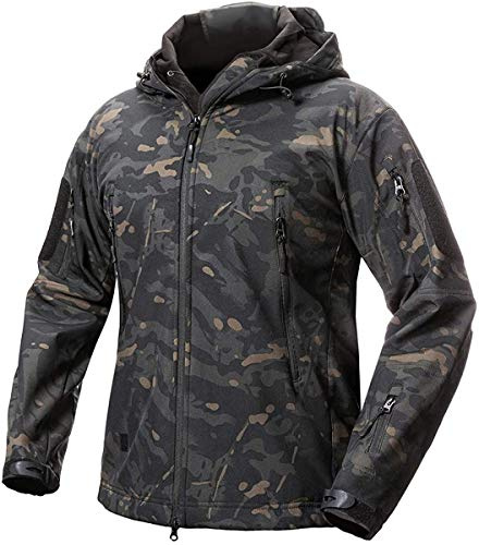 Lilychan Men’s Military Soft Shell Tactical Jacket Outdoor Sports Hunting Army Waterproof Outerwear Coat