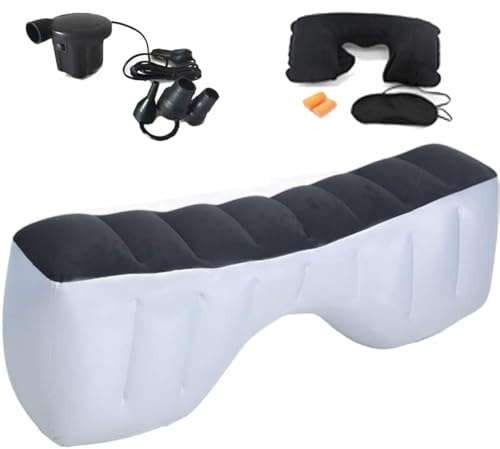 Icelus Inflatable Car Air Travel Mattress Back Seat Gap Pad with Air Pump,51.2×10.6×14.6 Portable Cushion Camping Sleeping Gap Pad Air Couch for Car,SUV