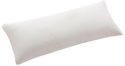 Donegal Collections - Almohada Viscoelastica 90 Aloe Vera - Almohada 90 cm - Tejido Strech Aloe Vera, Copos 100% Viscoelásticos - Firmeza Media-Alta, Termoregulable Antiácaros Fabricado en España