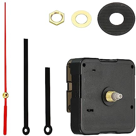 PATIKIL Clock Mechanism Replacement, Quartz Clock Mechanism Battery Operated DIY Wall Clock Aluminium 70mm Hands and Motor Kit Mute Movement, Black Red