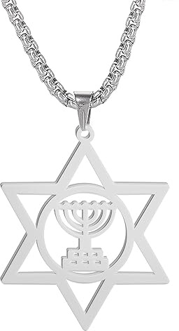 Estrella de David Collar de mal de ojo Estrella de David de seis puntas Colgante Hexagrama demoníaco Amuleto judío religioso Israel joyería egipcia Regalos para hombres mujeres