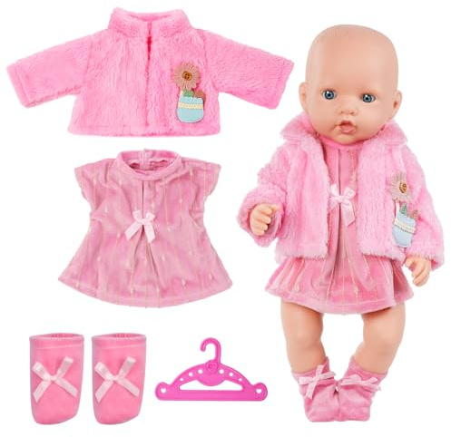 Aolso Ropa para Muñecas Bebé，Ropa para Muñecos Bebé de 35cm-45cm，Conjunto de Ropa de Muñeca,Juego de Disfraz de Muñeca para Niños y Niñas,Accesorios para Muñeca(no muñecas)-Cordero
