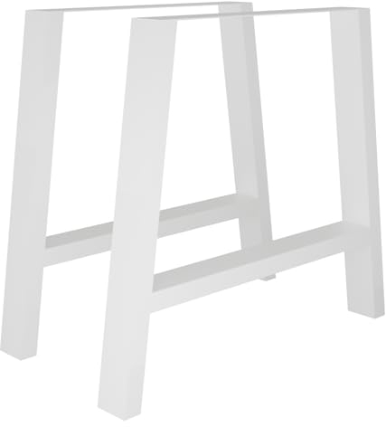 Magnetic Mobel Tischgestell A - Form aus 80x40 mm Profile, Tischkufen Tischbeine Metal 60/80 x 72 cm (Weiß)