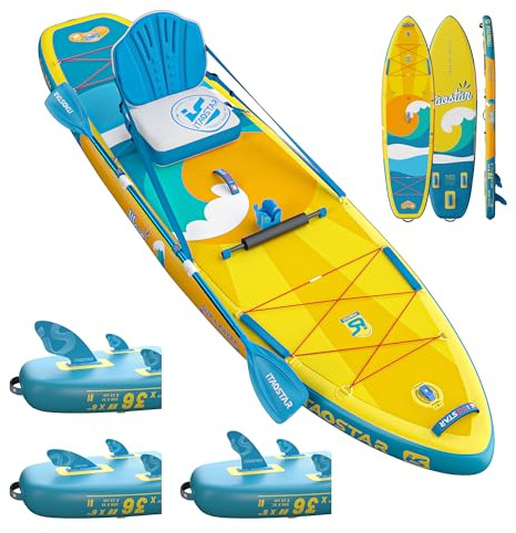 iTAOSTAR W01AP 36 Super Wide Paddle Board, More Fun Inflatable SUP with 5 Fins for Better Balance, Stand Up Paddle Board with Premium SUP Accessories for Adults of All Skill Levels
