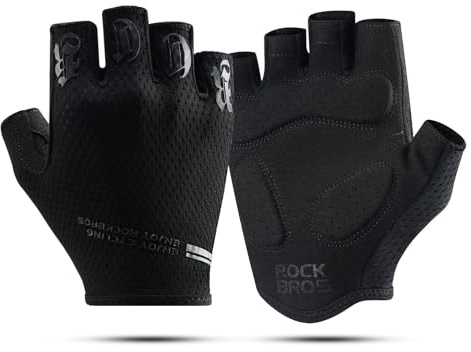 ROCKBROS Cykelhandskar Cykelhandskar Män Kvinnor Halvfinger Halkfria Stötdämpande Handskar Sommar för Mountainbike Landsvägscykel Grön S