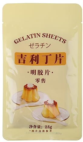 SZYDD Outils de cuisson et de pâtisserie 25 g 10 feuilles de gélatine feuilles de poisson feuille d'argent feuille d'ingrédients de cuisson non aromatisés pour la cuisine fournitures de cuisine
