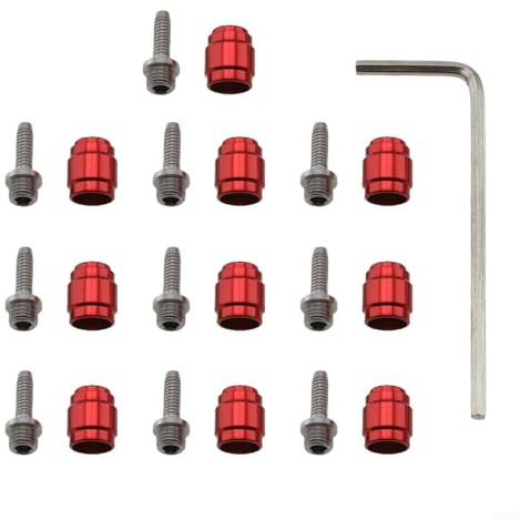 Juego de accesorios de manguera de frenos hidráulicos, 10 piezas, color oliva, 10 piezas de inserción para llave (rojo)