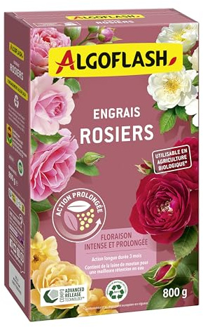 Algoflash Engrais Rosiers, Utilisable en Agriculture Biologique - 800 g
