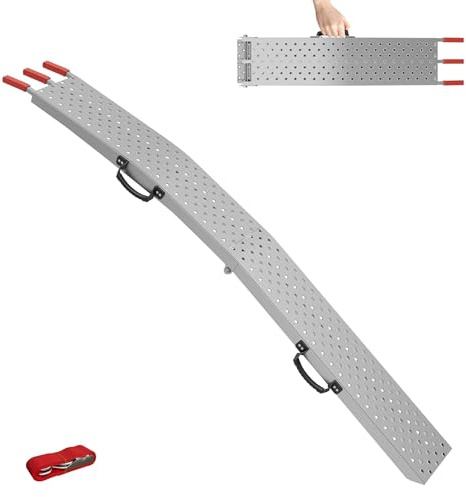 HENGMEI Rampe d'accès pliable - 1 rampe de chargement maximale 200 kg - Rampe de chargement pour voiture, remorque, escalier, vélo - 195 x 22 x 4 cm
