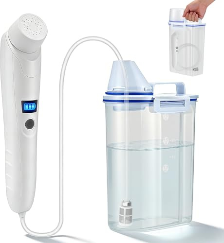 Bidet Portatile Elettrico 3L, Doccia Portabile Ricaricabile USB per WC, Spruzzatore a Mano con Batteria 2200mAh IPX6, Bidet da Viaggio Ideale per Campeggio Viaggio Donna Uomo Anziano, Cura Postpartum
