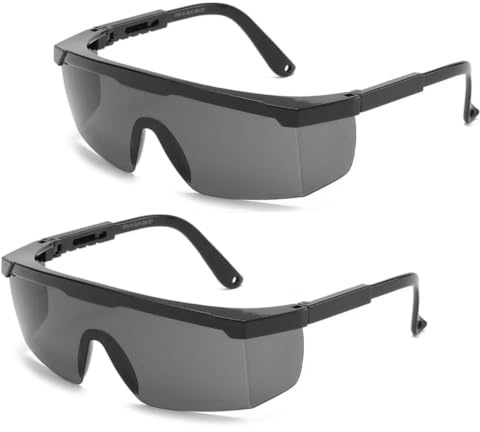 Ousuwo 2-Pack IPL Laser Safety Glasses, Black Frame & Black Lens Sun Protection Goggles for Solarium, 200-2000nm UV-C Protection for HPL/IPL Hair Removal