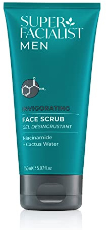 Super Facialist for Men Energising Face Wash with Vitamin B 3 - Gentle Exfoliator & Blackhead Remover to Unclog Pores with Shea Butter & Almond Oil, Vegan Friendly, 150 ml