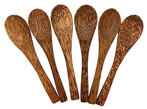 Vie Gourmet Coconut Wood Spoon, Set of 6, 15cm