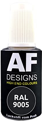 Alex Flittner Designs Pennarello a Vernice RAL 9005 Nero Opaco, 20 ml, Vernice Acrilico per Ritocco e Riparazione - Legno, Metallo, Mobili da Bagno