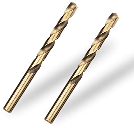 Meccion HSS Cobalt Jobber Drill Bit 2pcs 10mm Twist Drill Bit for Drilling Stainless Steel and Metal
