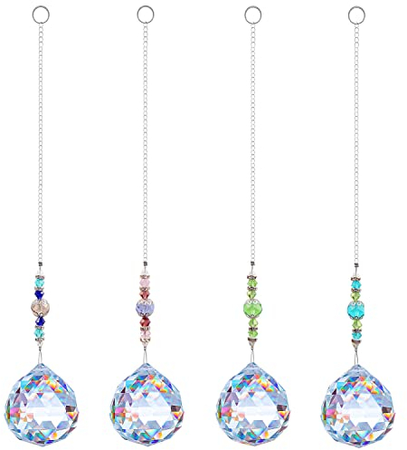 4 Stück Sonnenfänger Kristall, Sonnenfänger Garten, Fensterdekoration Kristall für Zuhause, Büro, Fenster, Gartendeko