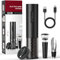 GHB Tire-Bouchon Electrique Rechargeable Ouvre Bouteille Electrique 6 EN 1 avec Coupe-Capsule, Verseur, Bouchon à Vin Cadeau de Noël pour Les Amateurs de Vin (Incluse Câble USB Type-C)
