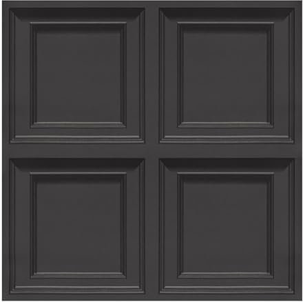 Cathpetic 3D Effect Wallpaper 9.5×0.53m - Black Wooden Door Panel Embossed for Living Room, Bedroom, Kitchen, Front Room - Non Woven Fabric, Modern