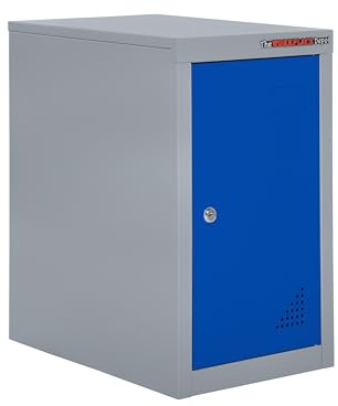 The Workplace Depot Cube Lockers, Small Heavy Duty Modular, Stackable Cabinets with Key Lock for Offices, Schools & Healthcare (Blue)