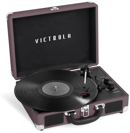 Victrola Journey+ Bluetooth Suitcase Record Player with Three-Speed Turntable | MAGENTA | VSC-400SB-MAG
