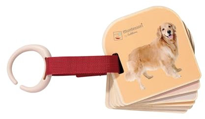 Eichhorn – Montessori – Bilderbuch mit 12 Tiermotiven, 10x10 cm groß, Perfekter erster Begleiter für Dein Kind, inkl. Anhängerring zur Befestigung, aus 100% FSC zertifiziertem Lindenholz, ab 1 Jahr