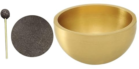 Tibetansk sångskål - Meditation Singing Tool, Healing Sound Bowl | Mässingsdesign Trä Anfallare Spiritual Sound Profo