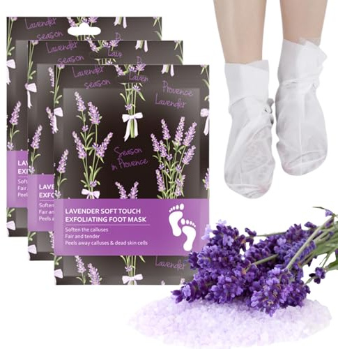 Lavender Foot Peel Mask -Foot Peel Mask for Hard Skin-Cracked Feet - Moisturising Socks for Exfoliating Dead Skin Remover-Baby Soft Smooth Touch(3-Pack)