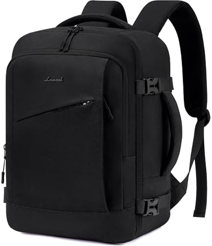 LOVEVOOK Ryanair Handgepäck 40x30x20, Rucksack Handgepäck Flugzeug Herren für 14 Zoll Laptop, 24L Klein Reiserucksack Travel Backpack Tasche Damen Eurowings für Weekender, Business, Schwarz