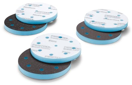 Festool Granat PRO 578799 Lot de 10 disques abrasifs profilés en mousse flexible pour contours, moulures et surfaces incurvées 125 mm Grain mélangé Dos en mousse 1,27 cm