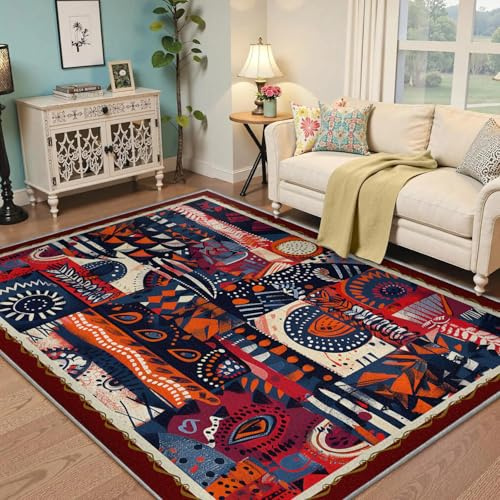 BYLEEHOMED Tvättbar matta för en bondgård 60 x 90 cm mörk traditionell sydvästlig stammatta med halkfri baksida för kökshallen