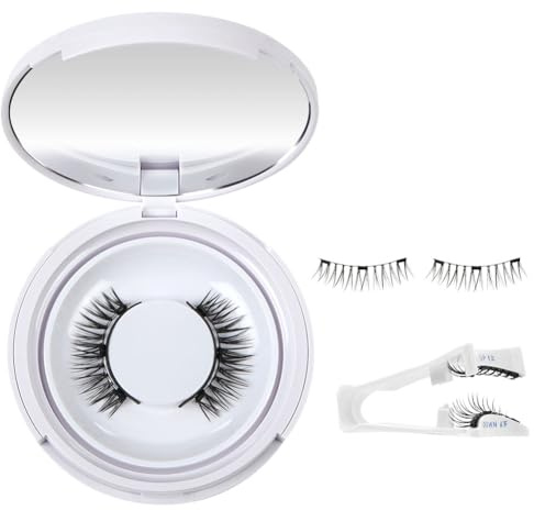 BUTBU Ciglia Magnetiche, Ciglia Magnetiche Naturali, Non c'è bisogno di Colla, Riutilizzabili con Applicatore, Look Naturale, Facile da Indossare e Rimuovere