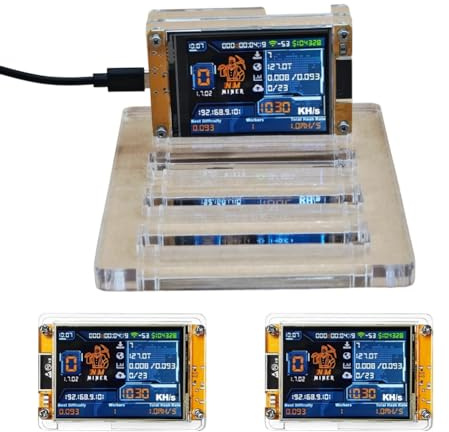 NONDK Ställning för + 4 Slots Bitcoin Crypto Solo Miner 3X 1030KH/S Uppgraderad 2,8 Display för