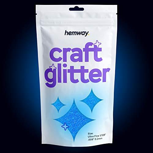 Hemway Craft Glitter Glow in The Dark Blue 100g Ultrafine Glitter for Crafts, Resin, Cosmetic, Nail, Face, Body, Festival, Tumblers, Art, Candle, Crafting