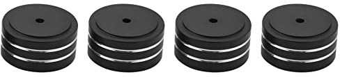 Hacbop 365519 4Pcs 40X20Mm Aluminum HiFi AMP Speaker Isolation Stand Turntable DAC Feet Pad,Black
