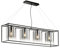 Fischer & Honsel | Pendelleuchte, Samu | sandschwarz| Glas| rauchfarben zu klar| L: 115,00 cm, B: 25,00 cm| Ausl. Decke: 150,00 cm| 4x E27 max. 40,0 Watt| 60894
