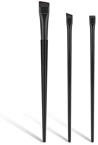 Schminkpinsel Set, Make Up Pinsel Abgeschrägter Gewinkelter Brauenpinse Lidschatten Pinselset Augenbrauen Pinsel Dünn für Lidschatten Augenbrauen Kosmeti(3 Stück)