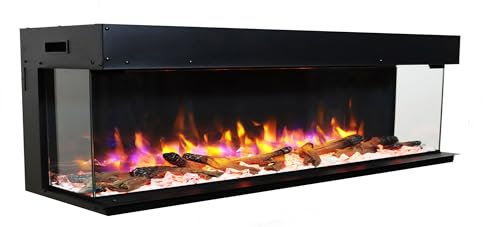 Endeavour Fires 78''/2030mm Rosedale 3D Media Wall Inset Electric Fireplace with Multi Flame Colours Log & Crystal Set, 7day Programmable Remote Control 1&2kW