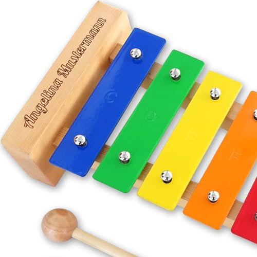 keepdrum KGS Pro personalisiertes Glockenspiel mit Wunsch-Text oder Namens-Gravur als Musik-Geschenkidee
