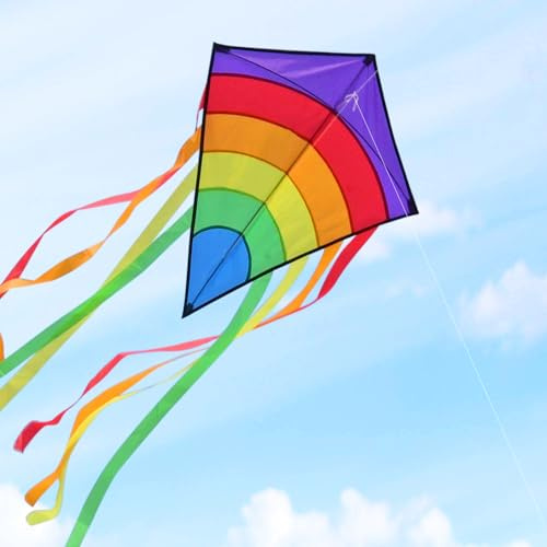 AESTEMON Rainbow Eddy Diamond Kite for Kids & Adults, Easy to Fly, Outdoor Beach Toys & Games for Beginners