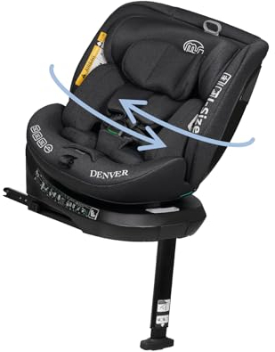 Ms Denver I-Size - Seggiolino da auto girevole a 360° con ISOFIX e gamba di appoggio, 40-150 cm (0~36 kg), circa 0-12 anni - Recolamento Isize R129 - Massima reclinazione
