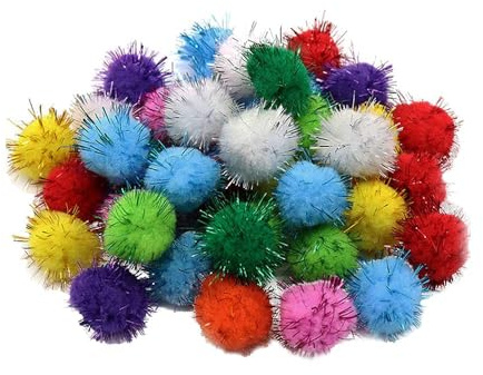 CwQisjk 36 Pcs Assorted Color Sparkle Balls Cat Ball Toy Soft Pom Poms for Cats Interactive Toy Balls for Cats Engaging Fun Cat Balls with Varied Colors for Playtime and Exercise