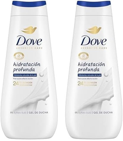 Dove Advanced Care Gel de Ducha Hidratación Profunda Hidratantes Naturales 400ml (Paquete de 2)
