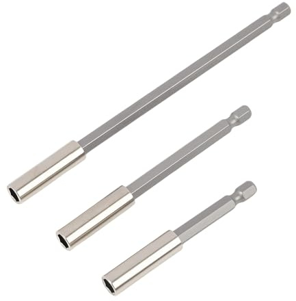 Tige D'Extension Magnétique Pour Foret Électrique, Tige D'Extension Hexagonale De 1/4 Pouces, Longueurs 75/100/150mm, En Acier Au Carbone Et CRV, Ensemble De 3 Pièces Rallonge Embout Visseuse