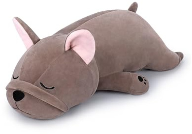 Fortuning's JDS 17.7 inch French Bulldog Plush Toy Plush Dog Cuddly Toy Stuffed Animal Plushies Pillow Cuddle Cute Plush Stuffed Dog Cushion Toys Birthday Christmas Soft Gift
